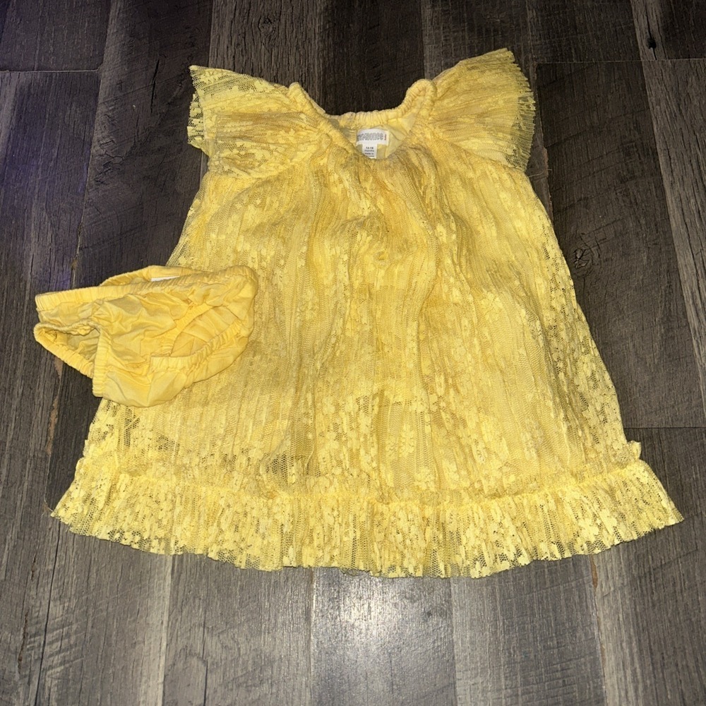GYMBOREE Beautiful Yellow Lace Easter Dress Spring‎ Girls Size 12-18 Months